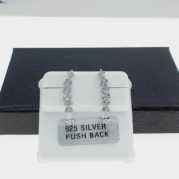 925 sterling silver luxury CZ earrings for women/girls, Best forRJUS2204 - Picture 3 of 9